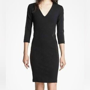 Haute Hippie Black Ponte & Leather Bodycon Dress Size 8 NWT Retail $595